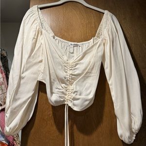 Reformation long sleeve cinch blouse size 0